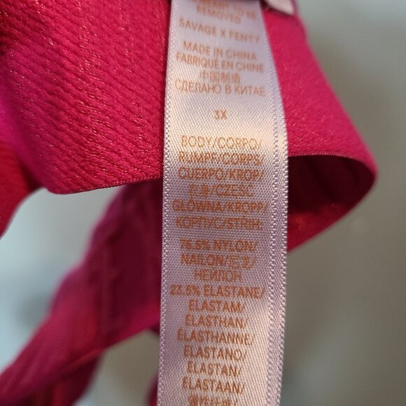 SAVAGE X FENTY Pink Fury Forever Savage Bralette Sz 3X - Picture 7 of 8